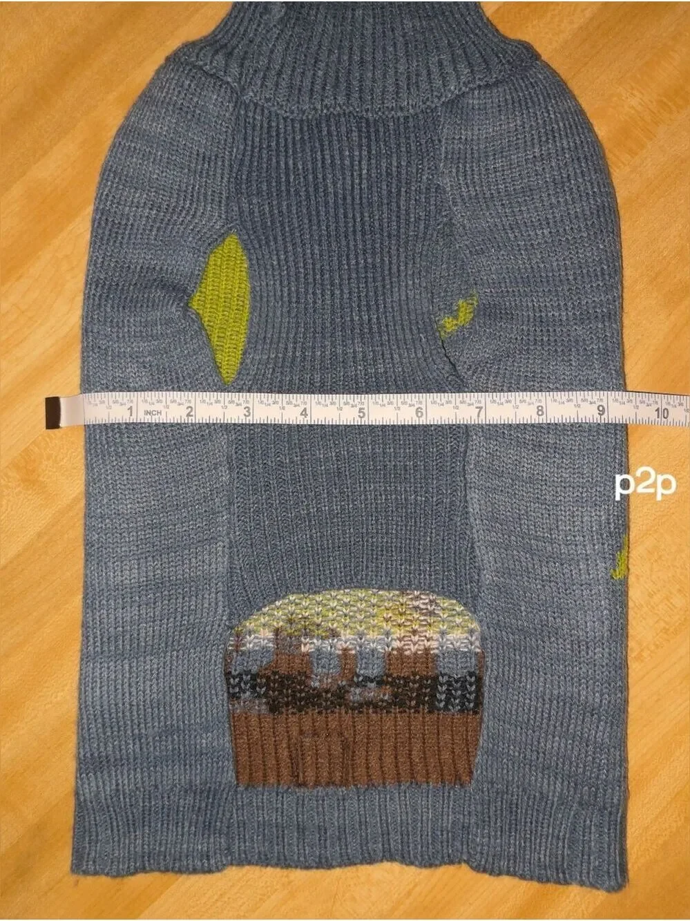 Blue Moose & Tree Knit Dog Sweater #DG13